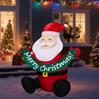HKM-936851 Jolly Santa 5.8FT Inflatable Yard Decoration with LED Lights for Christmas Celebrations