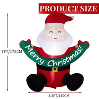 HKM-936851 Jolly Santa 5.8FT Inflatable Yard Decoration with LED Lights for Christmas Celebrations