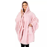 HKM-936979 Thickened Hooded Cloak Bathrobe for Home and Hotel Use in Pink, Dark Gray, or Black