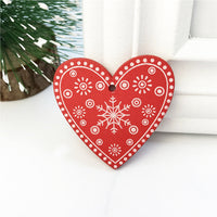 HKM-937171 Wooden Christmas Ornaments DIY Gift Pendants - 5cm Cute Cartoon Design