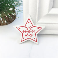 HKM-937171 Wooden Christmas Ornaments DIY Gift Pendants - 5cm Cute Cartoon Design