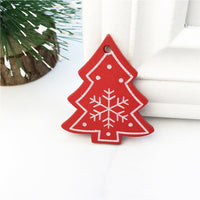 HKM-937171 Wooden Christmas Ornaments DIY Gift Pendants - 5cm Cute Cartoon Design