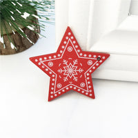 HKM-937171 Wooden Christmas Ornaments DIY Gift Pendants - 5cm Cute Cartoon Design