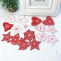 HKM-937171 Wooden Christmas Ornaments DIY Gift Pendants - 5cm Cute Cartoon Design