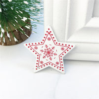 HKM-937171 Wooden Christmas Ornaments DIY Gift Pendants - 5cm Cute Cartoon Design