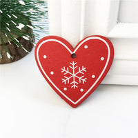 HKM-937171 Wooden Christmas Ornaments DIY Gift Pendants - 5cm Cute Cartoon Design