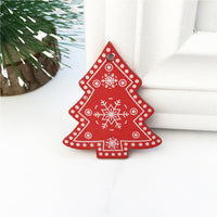 HKM-937171 Wooden Christmas Ornaments DIY Gift Pendants - 5cm Cute Cartoon Design