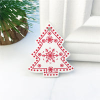 HKM-937171 Wooden Christmas Ornaments DIY Gift Pendants - 5cm Cute Cartoon Design