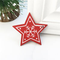 HKM-937171 Wooden Christmas Ornaments DIY Gift Pendants - 5cm Cute Cartoon Design