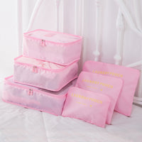 HKM-937555 6-Piece Cube Travel Storage Bag Set for Clothes and Accessories