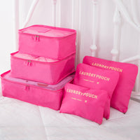 HKM-937555 6-Piece Cube Travel Storage Bag Set for Clothes and Accessories