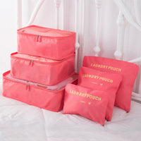 HKM-937555 6-Piece Cube Travel Storage Bag Set for Clothes and Accessories