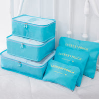 HKM-937555 6-Piece Cube Travel Storage Bag Set for Clothes and Accessories