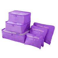 HKM-937555 6-Piece Cube Travel Storage Bag Set for Clothes and Accessories
