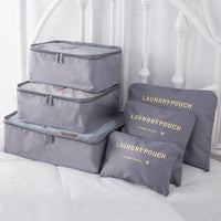 HKM-937555 6-Piece Cube Travel Storage Bag Set for Clothes and Accessories