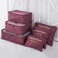 HKM-937555 6-Piece Cube Travel Storage Bag Set for Clothes and Accessories