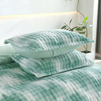 HKM-937555 Reversible Faux Rabbit Fur Duvet Cover Set with Camo & Gradient Boho Design, Includes Duvet Cover and 2 Pillowcases, Ultra-Soft and Hypoallergenic