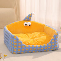 HKM-937747 Triangular Washable Pet Sleeping Nest with Sponge Cushion for Cats - Cozy Autumn and Winter Kennel
