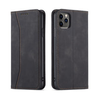 HKM-937811 Premium Flip Case for iPhone 12 Mini, 12/12 Pro, 12 Pro Max, 11, 11 Pro, 11 Pro Max, 7/8/SE 2020, 7/8 Plus, X/XS, XR, XS Max, 6/6S, 6 Plus - PU + TPU, Solid Colors Available