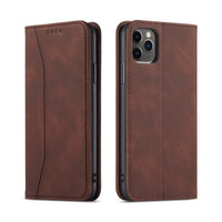 HKM-937811 Premium Flip Case for iPhone 12 Mini, 12/12 Pro, 12 Pro Max, 11, 11 Pro, 11 Pro Max, 7/8/SE 2020, 7/8 Plus, X/XS, XR, XS Max, 6/6S, 6 Plus - PU + TPU, Solid Colors Available