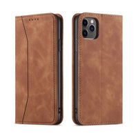 HKM-937811 Premium Flip Case for iPhone 12 Mini, 12/12 Pro, 12 Pro Max, 11, 11 Pro, 11 Pro Max, 7/8/SE 2020, 7/8 Plus, X/XS, XR, XS Max, 6/6S, 6 Plus - PU + TPU, Solid Colors Available