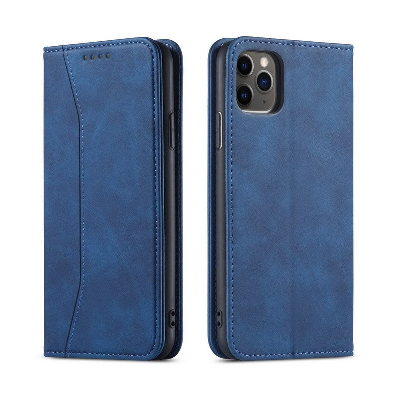 HKM-937811 Premium Flip Case for iPhone 12 Mini, 12/12 Pro, 12 Pro Max, 11, 11 Pro, 11 Pro Max, 7/8/SE 2020, 7/8 Plus, X/XS, XR, XS Max, 6/6S, 6 Plus - PU + TPU, Solid Colors Available
