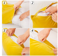 HKM-937875 Solid Color Square Pillowcase - Soft Blended Material, Available in 45x45cm, 60x60cm, and 70x70cm Sizes
