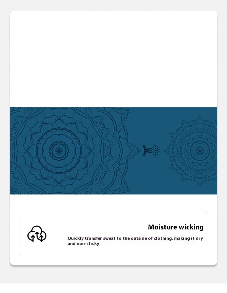HKM-937939 Non-Slip Yoga Mat Towel for Meditation, Dancing, and Fitness - Available in 5 Stylish Designs (160x80cm, 2mm Thick)