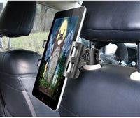 HKM-937939 Universal Adjustable Car Headrest Tablet Holder with 360-Degree Rotation for Devices 4 to 12 Inches