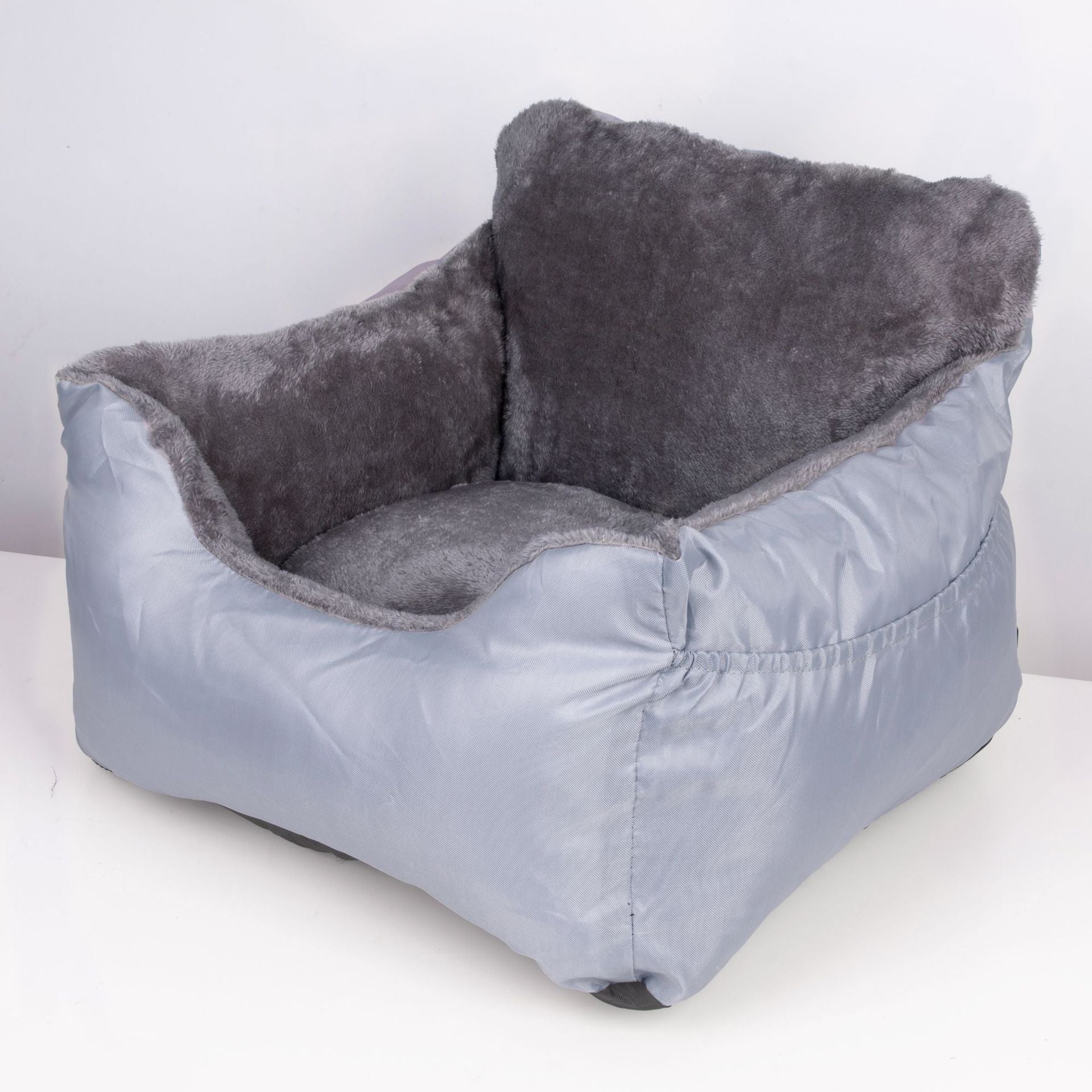 HKM-938003 Cozy Dog Car Seat Cushion - Soft Cloth Pet Bed for Travel, Multiple Colors