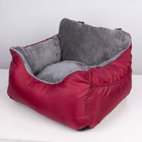 HKM-938003 Cozy Dog Car Seat Cushion - Soft Cloth Pet Bed for Travel, Multiple Colors