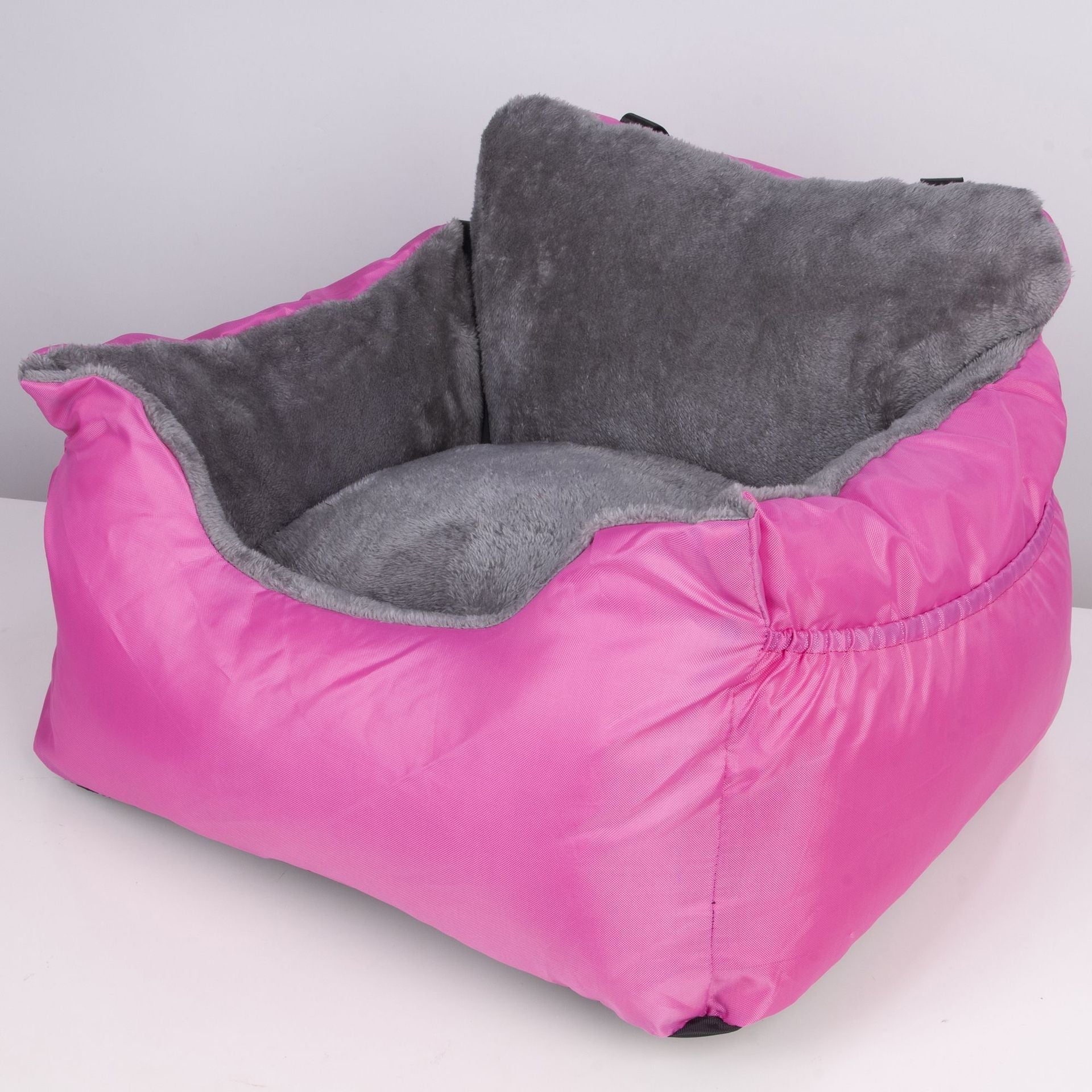 HKM-938003 Cozy Dog Car Seat Cushion - Soft Cloth Pet Bed for Travel, Multiple Colors