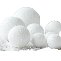 HKM-938003 Snowball Christmas Tree Ornaments - Pure White Foam, 4cm/6 Pack, 6cm/6 Pack, 8cm/6 Pack