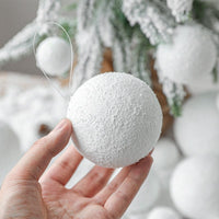 HKM-938003 Snowball Christmas Tree Ornaments - Pure White Foam, 4cm/6 Pack, 6cm/6 Pack, 8cm/6 Pack