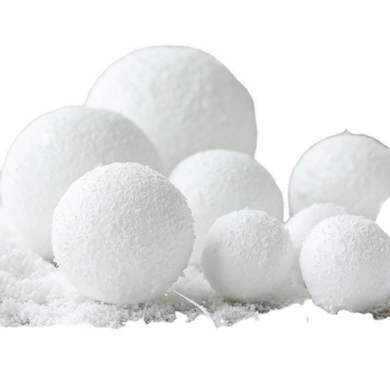 HKM-938003 Snowball Christmas Tree Ornaments - Pure White Foam, 4cm/6 Pack, 6cm/6 Pack, 8cm/6 Pack