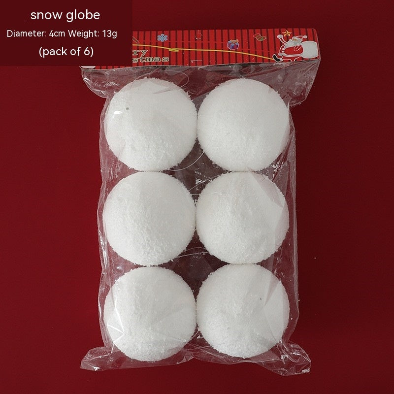 HKM-938003 Snowball Christmas Tree Ornaments - Pure White Foam, 4cm/6 Pack, 6cm/6 Pack, 8cm/6 Pack