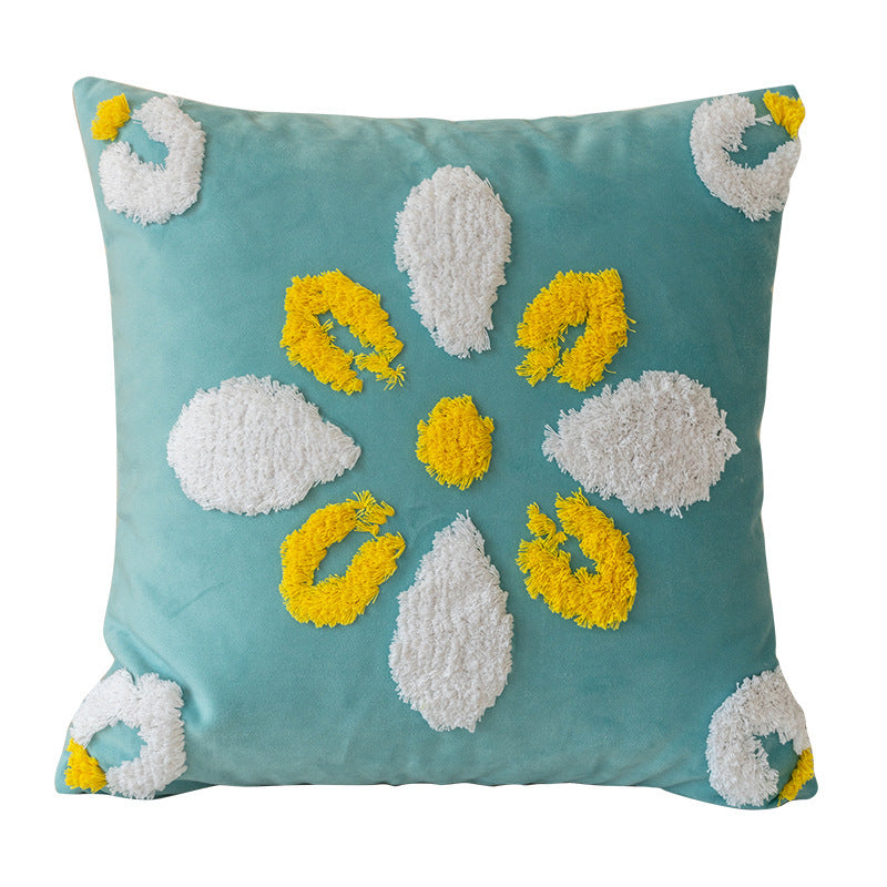 HKM-938003 Three-Dimensional Tufted Pillowcase for Sofa and Bedside - 45x45cm Polyester Fiber Insert