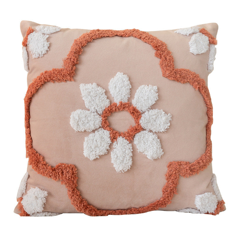 HKM-938003 Three-Dimensional Tufted Pillowcase for Sofa and Bedside - 45x45cm Polyester Fiber Insert