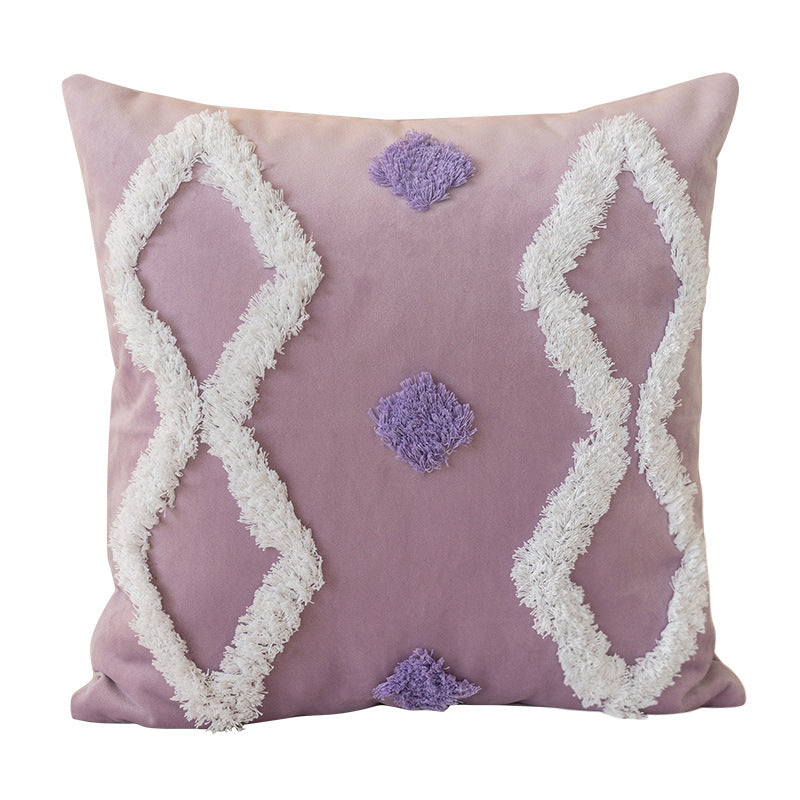 HKM-938003 Three-Dimensional Tufted Pillowcase for Sofa and Bedside - 45x45cm Polyester Fiber Insert