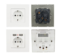 HKM-938067 Child-Safe Socket with Easy Installation - 16A/25V, White/Black, 86*86mm