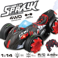 HKM-938131 Flash Spray Shark 2.4GHz Remote Control Stunt Car with Light and Music, Electric Drift Truck for Indoor and Outdoor Fun