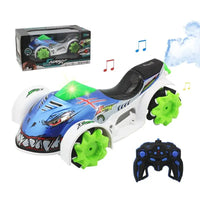 HKM-938131 Flash Spray Shark 2.4GHz Remote Control Stunt Car with Light and Music, Electric Drift Truck for Indoor and Outdoor Fun