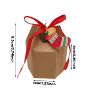 HKM-938323 Christmas Gift Box Set - 24 Pcs with Ribbon & Cards - Santa Claus, Reindeer, Snowman Design - Perfect for Treats and Party Favors