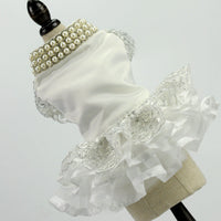HKM-938323 Elegant White Pet Skirt Wedding Dress for Spring and Autumn Seasons