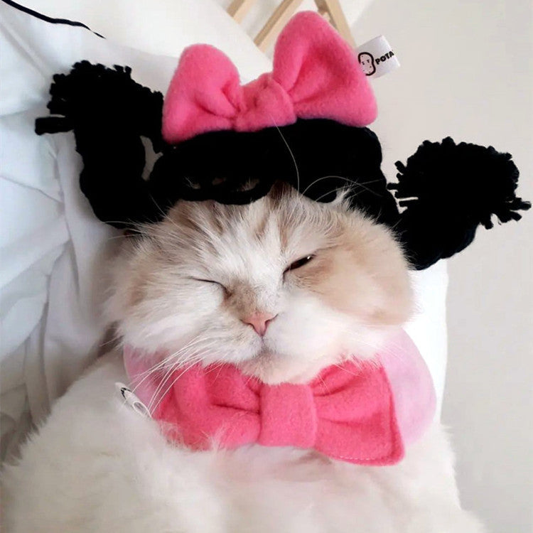 HKM-938387 Double Dough-Twist Style Cat Headgear - Handmade Plaits in Various Colors
