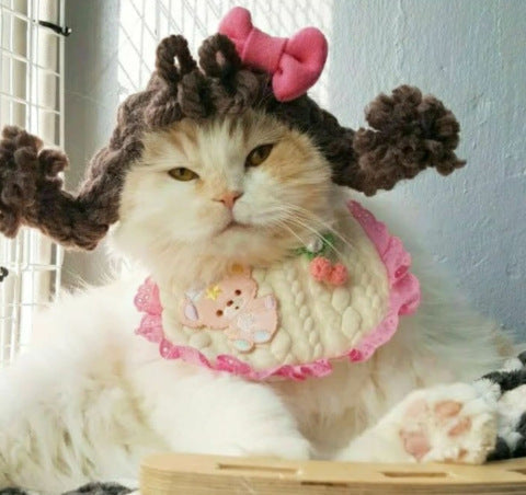 HKM-938387 Double Dough-Twist Style Cat Headgear - Handmade Plaits in Various Colors