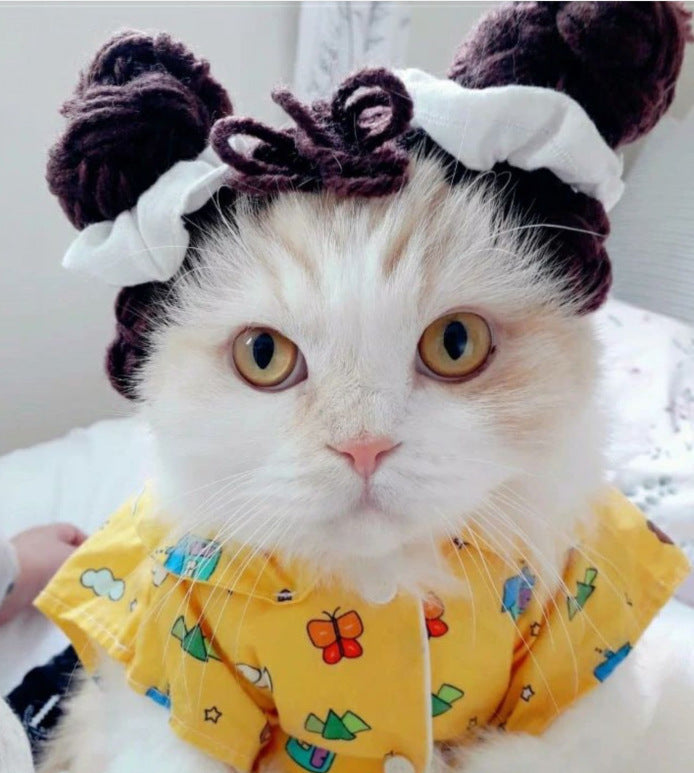 HKM-938387 Double Dough-Twist Style Cat Headgear - Handmade Plaits in Various Colors