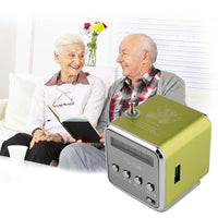 HKM-938451 Portable Mini FM Radio Speaker with MP3 Player, LCD Display, and Rechargeable Battery - Supports Micro SD, USB, and AUX Input