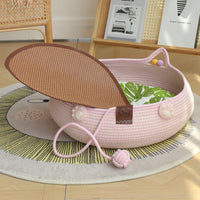 HKM-938515 Bamboo Scratching-Resistant Cat Kennel with Various Soft Cotton Styles