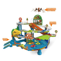 HKM-938515 Dinosaur World Road Race Track Car Set for Ages 2-4 with Free-Wheel Cars in Colorful Box